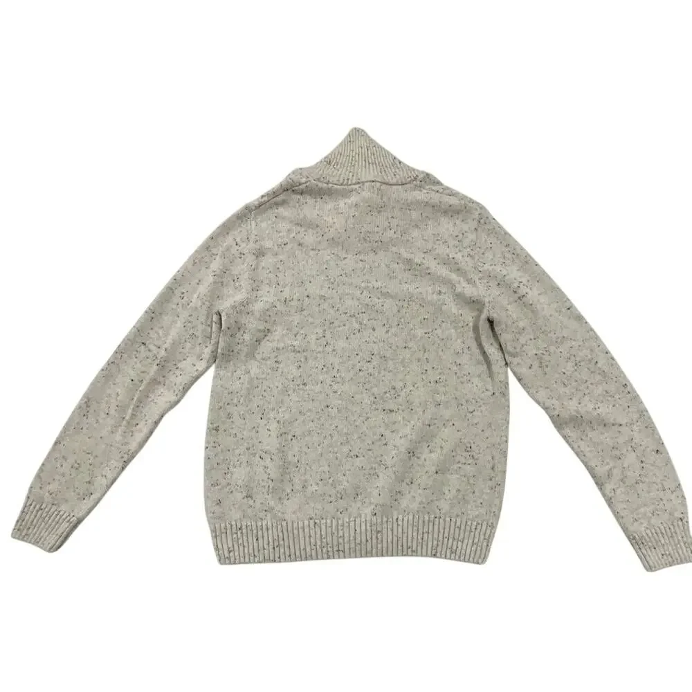 Chaps Men's Size Large Knit Sweater Pullover Shawl Neckline Speckled Beige